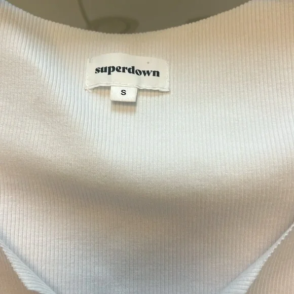 Superdown Mimi Notch Neck Tank White Size S - Picture 3 of 4